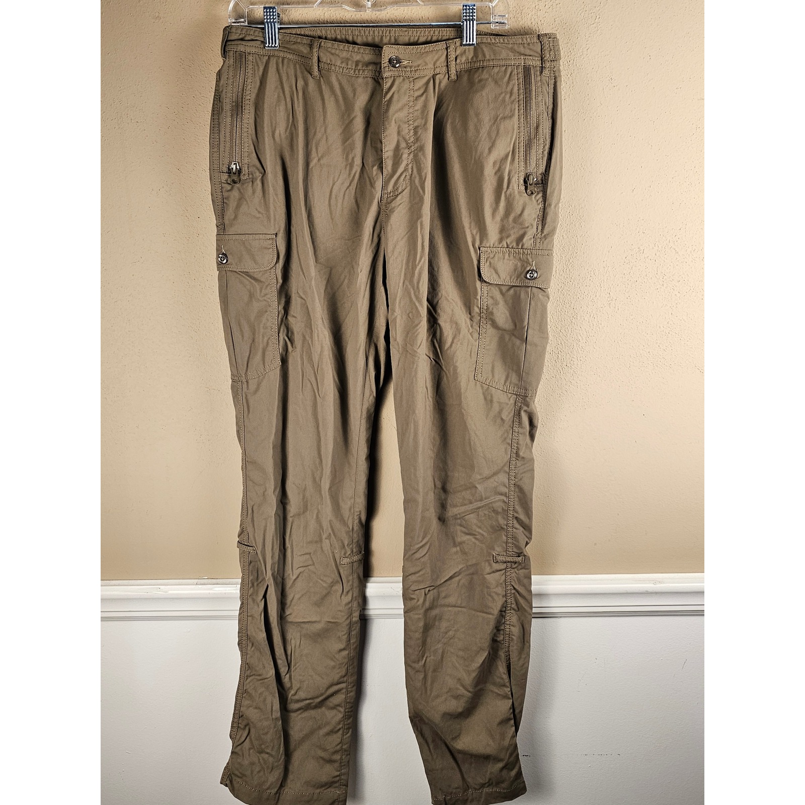 Clothing Arts Womens Beige P Cubed Pick Pocket Proof Pants 12 Tall